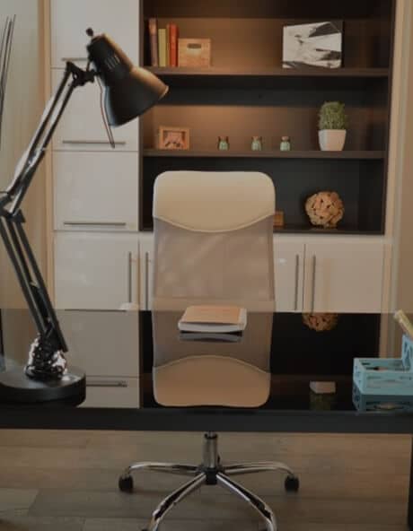 chair behind desk