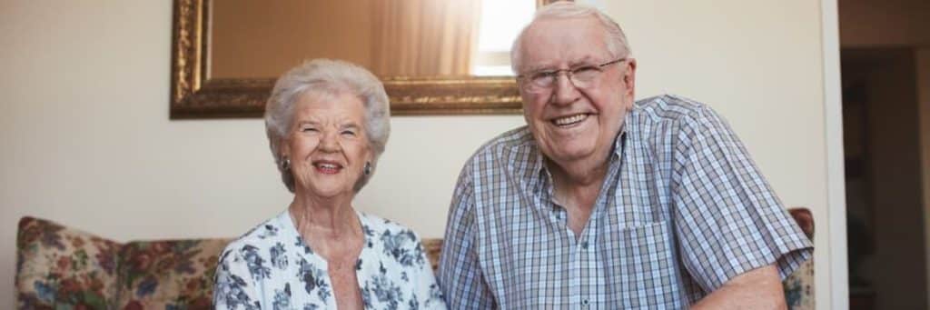 retired couple smiling